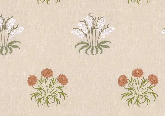 William Morris At Home Lily Flower Embroidery, Nettle - Roman Blind - Image 7